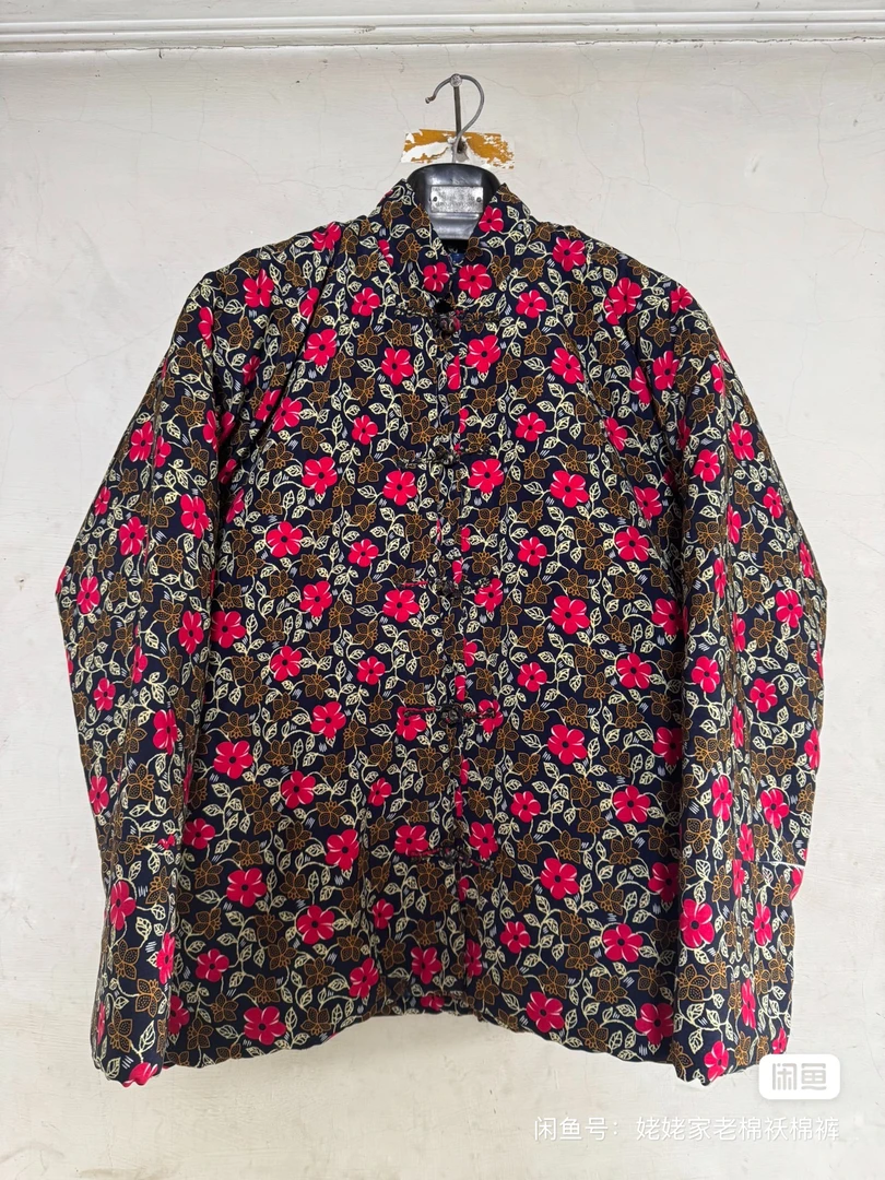 中老年妈妈秋冬碎花加绒加厚短款轻便保暖棉袄外套棉服