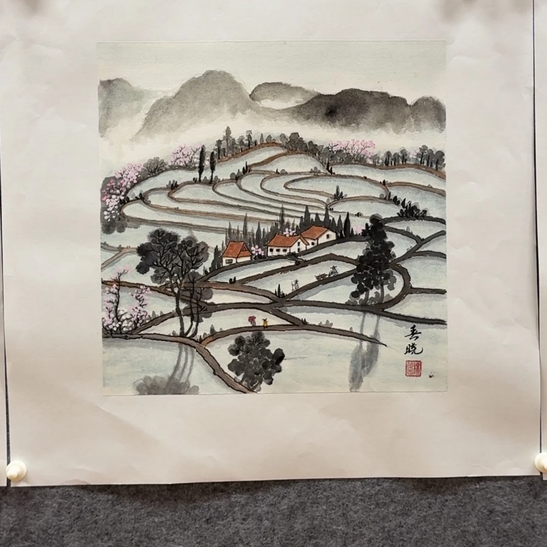国画34斗方山水作品