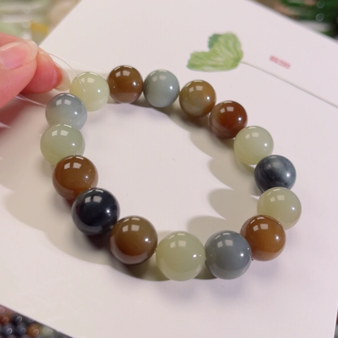 和田玉手串未镶嵌楼兰12手串