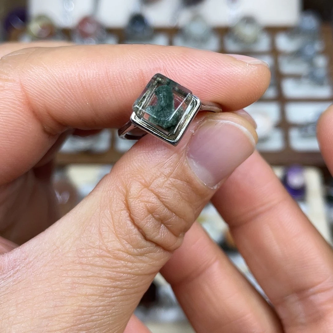 【闪购商品】银S925镶嵌珠宝半成品水晶戒指