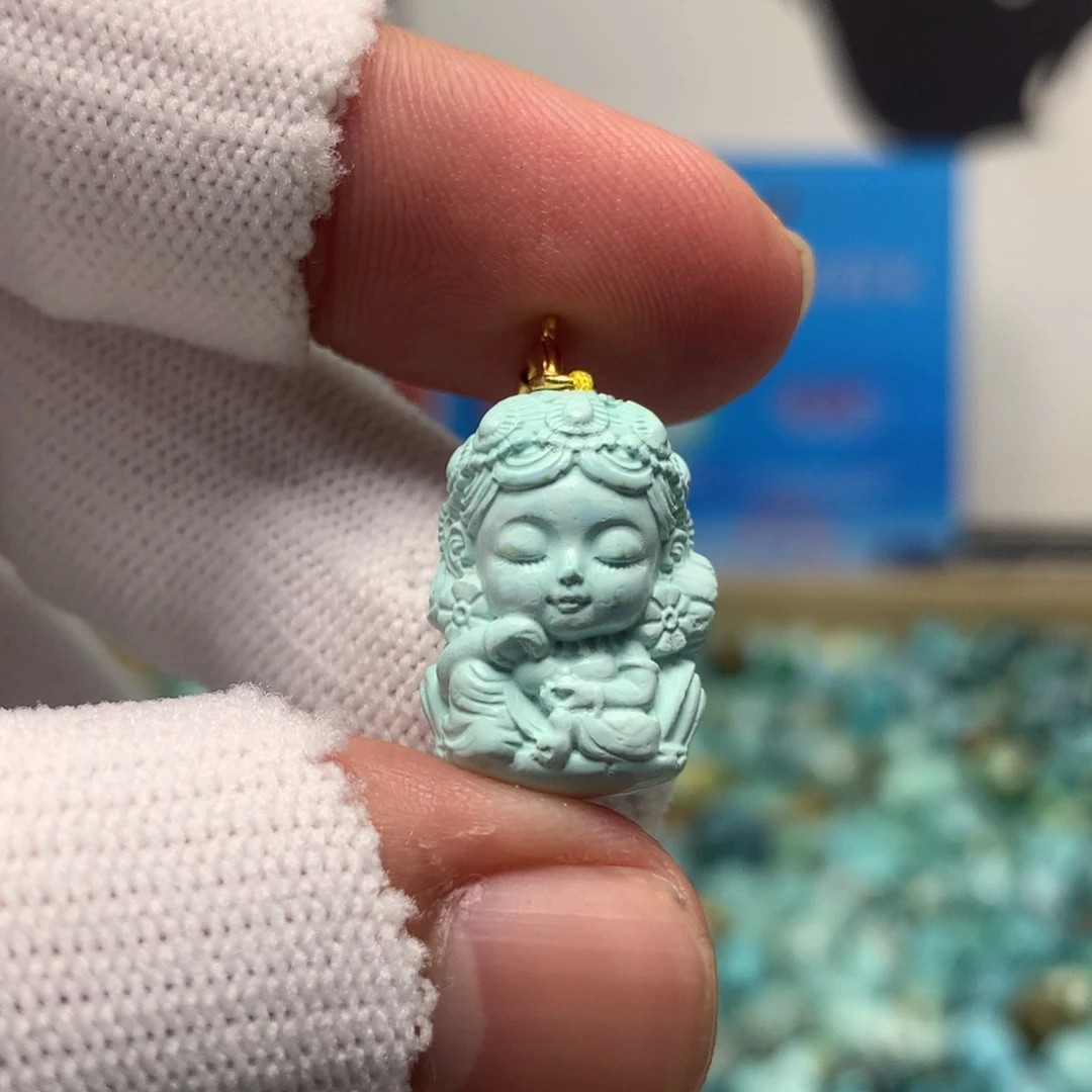 绿松石未镶嵌挂件