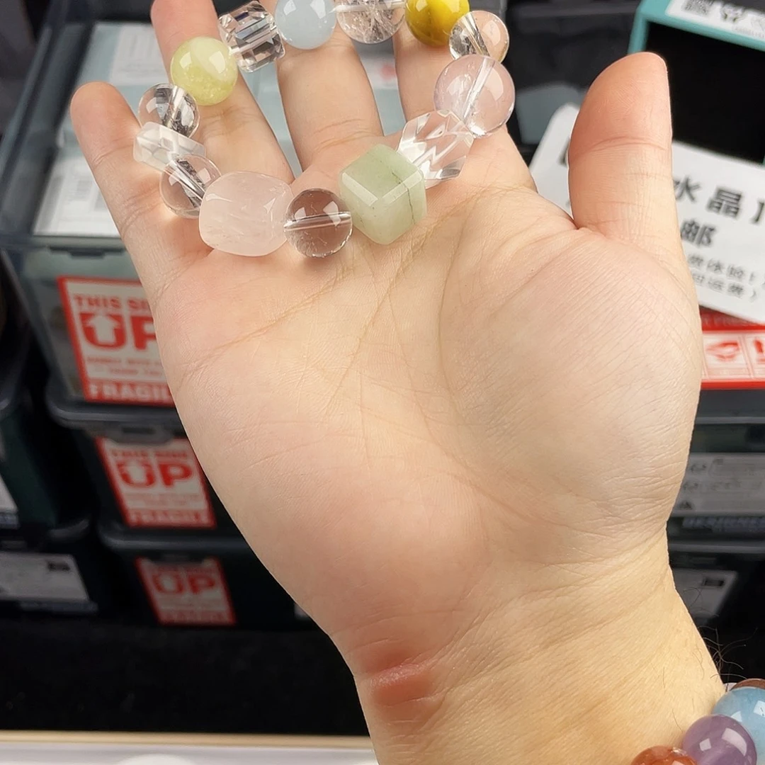 银S925镀金镶嵌水晶手串