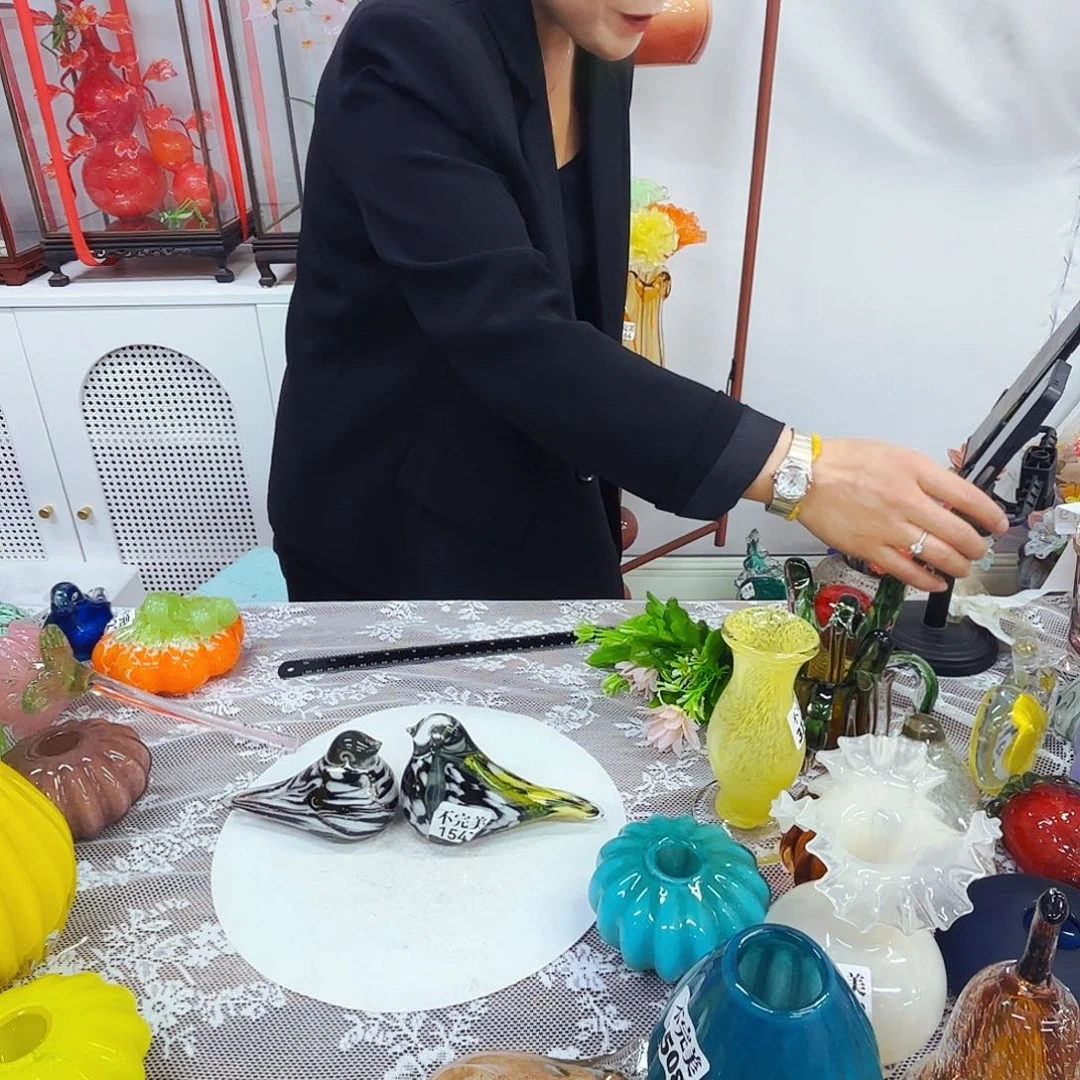 一对鸟安妮家居琉璃摆件不完美