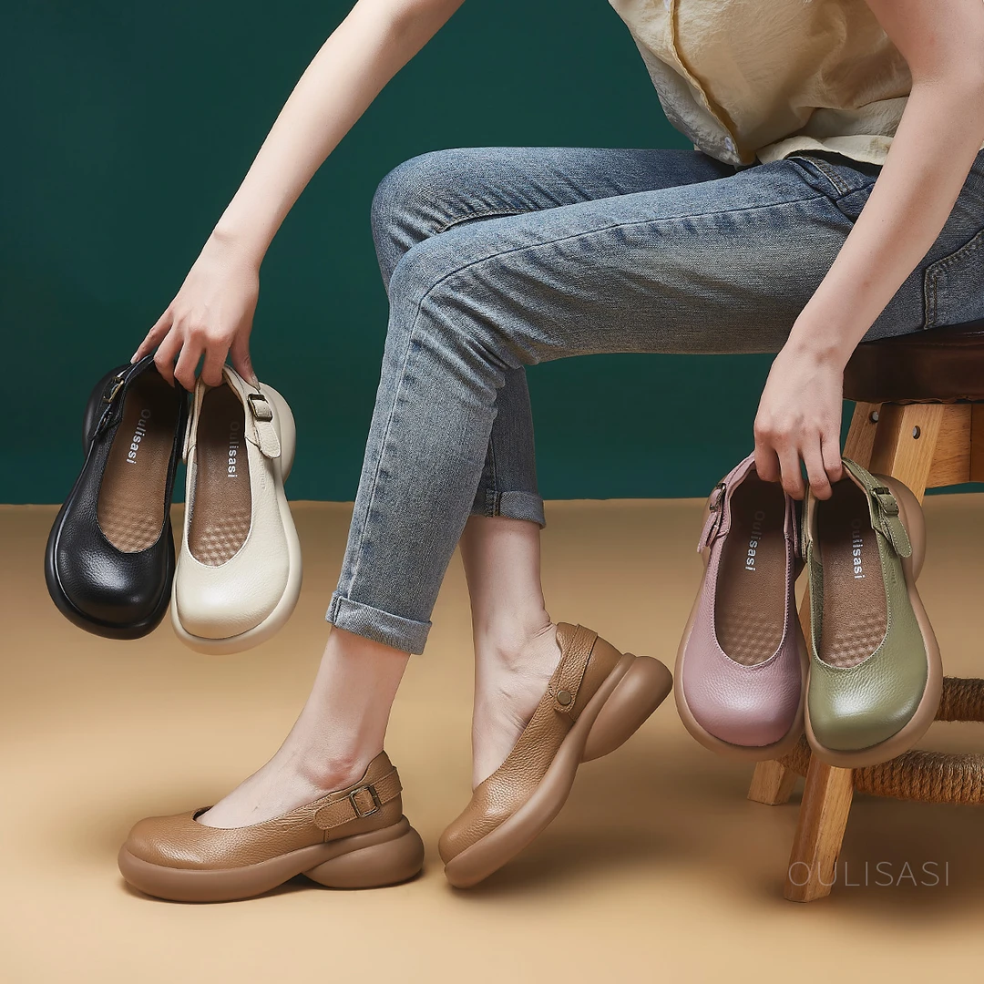 遇见-远方  5公分两穿升级版 头层牛皮2025新款单鞋616