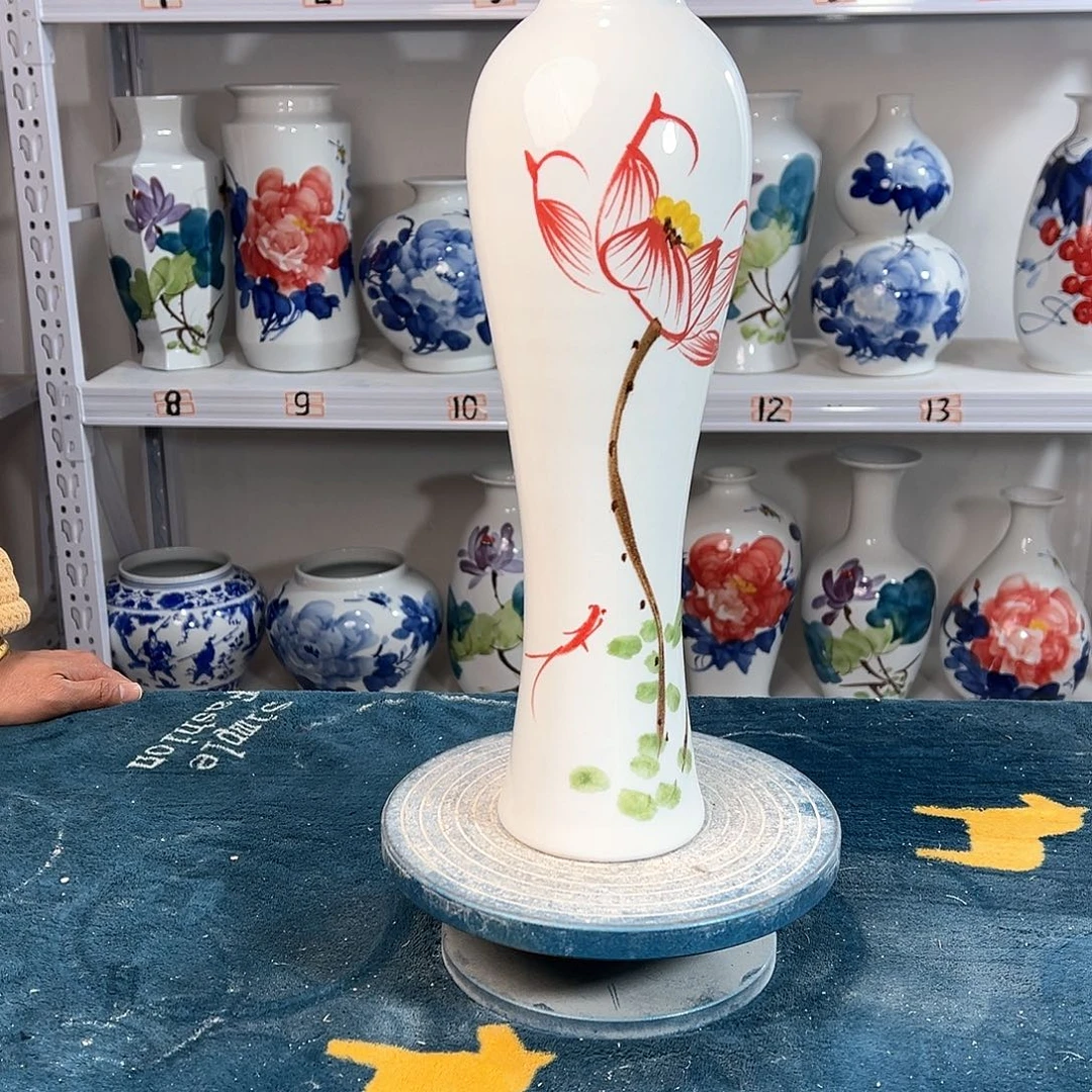 摆件景德镇陶瓷美荷花