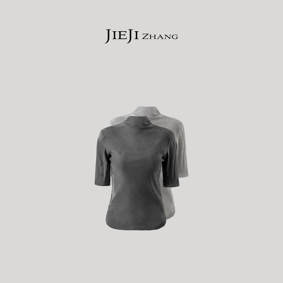 【JIEJI ZHANG】高级定制春秋时尚百搭双色高领T恤351568