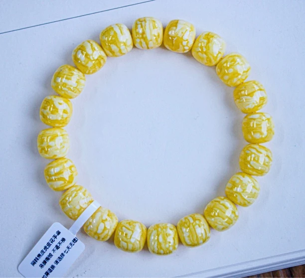 同料12x11.5mm焦皮料浓蜡虎皮千层蜜蜡手串 21.95克 收藏级