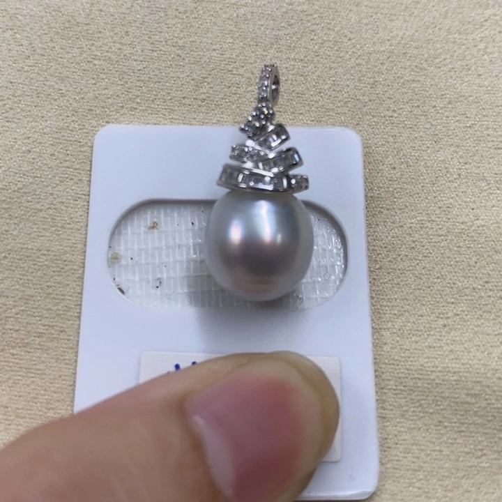 颈饰银S925镶嵌海水珍珠，澳白，不退换，有瑕疵，链接5