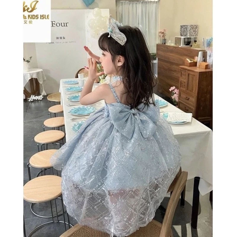 【现货】女童连衣裙高级感春秋款儿童装生日礼服蓬蓬裙公主裙子艾莎