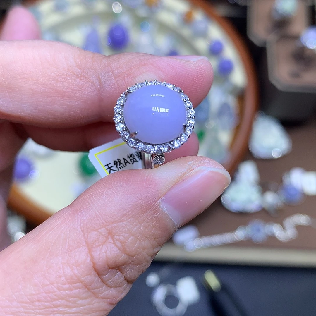 翡翠颈饰银S925镶嵌翡翠吊坠