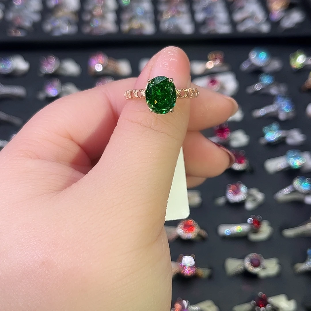 莫桑石非金属SH K枚交叉祖母冰花鸽子蛋三卡-15