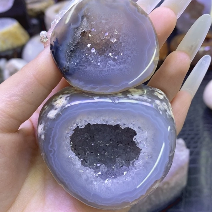 未镶嵌珠宝半成品紫晶蓝晶盆