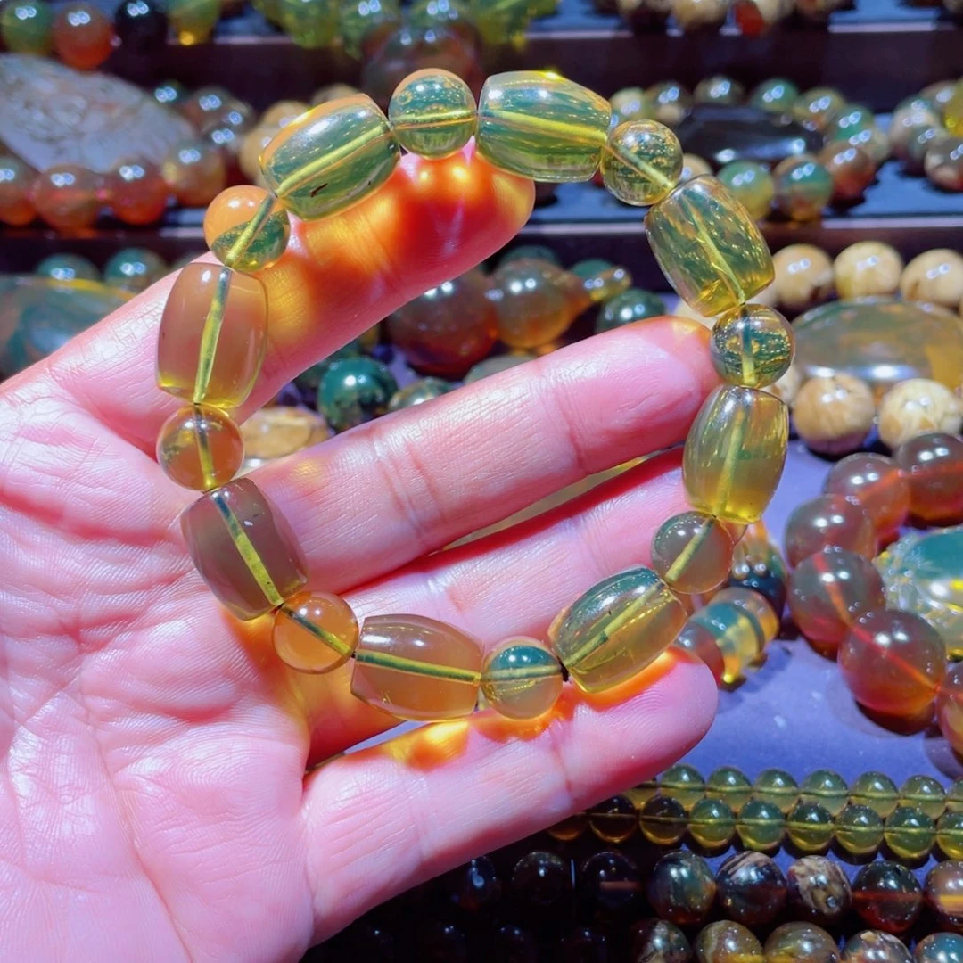 琥珀未镶嵌手链天然