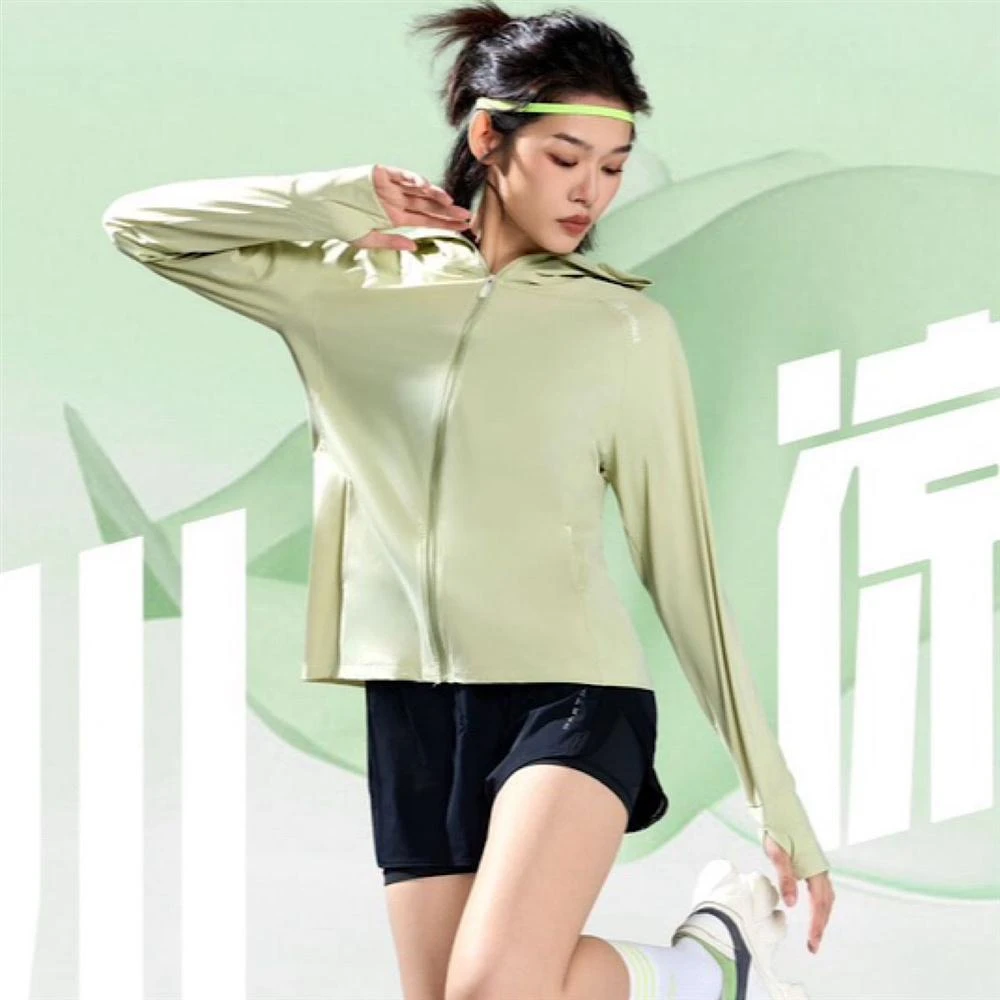 冰川时代防晒衣女全防户外运动薄款冰感拉链连帽透气外套1222