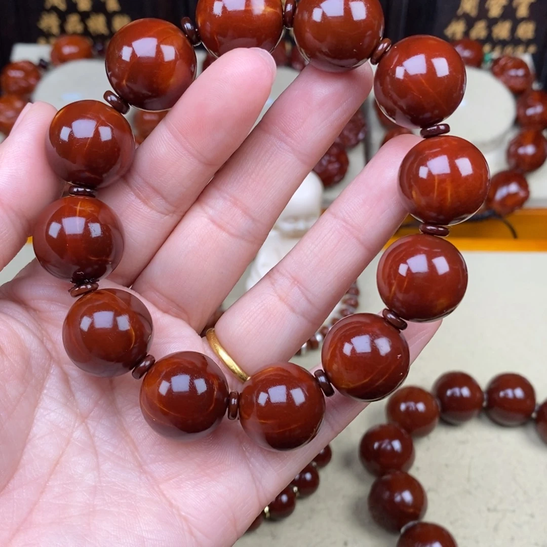 倾***！橄榄核吊坠光珠11