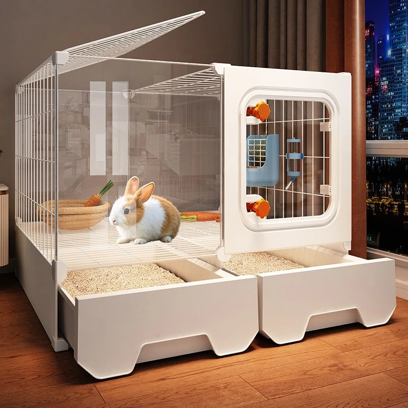 透明观景兔子专用笼带厕所清粪四季通用宠物别墅家用室内大号兔窝
