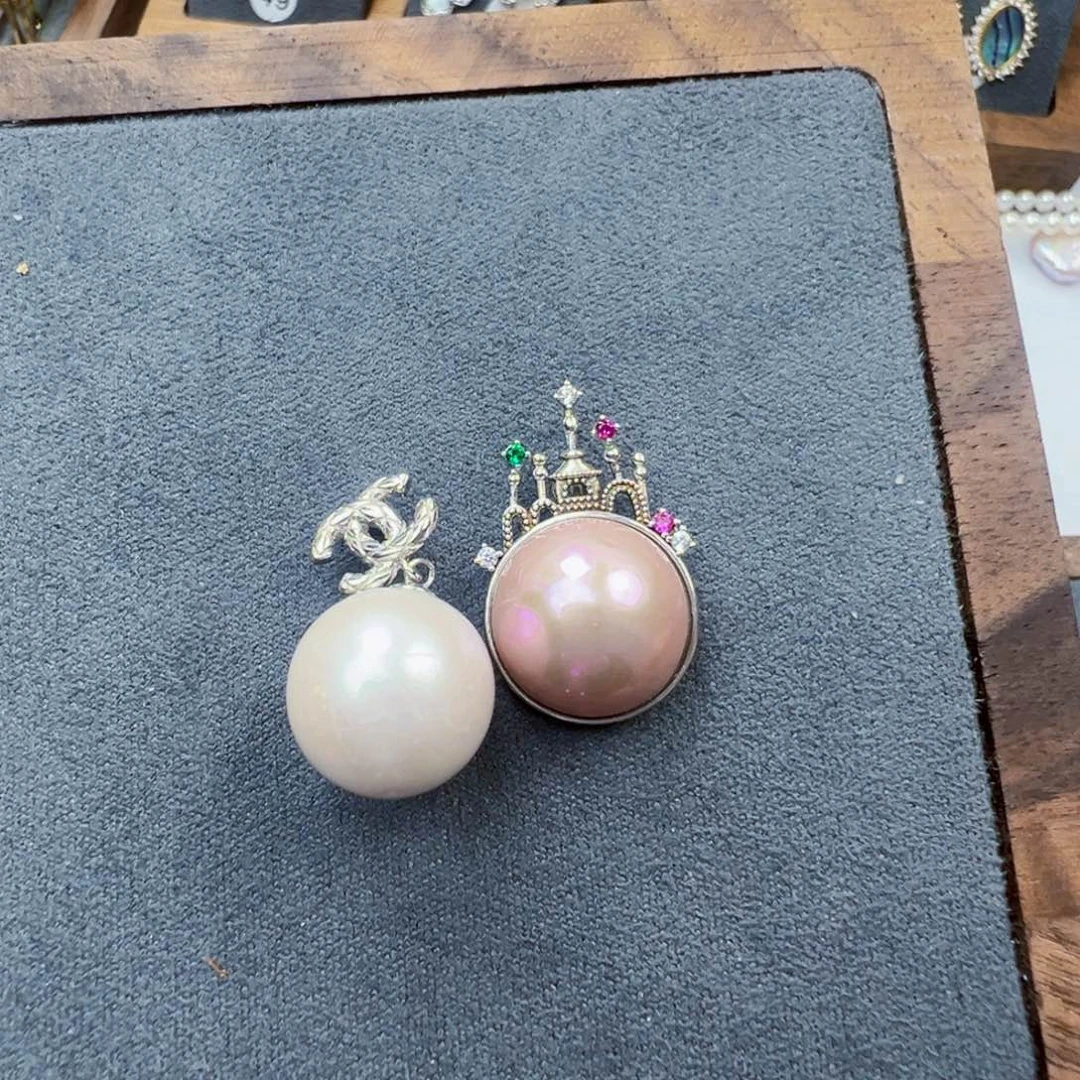 淡水珍珠银S925镶嵌吊坠(不含链)