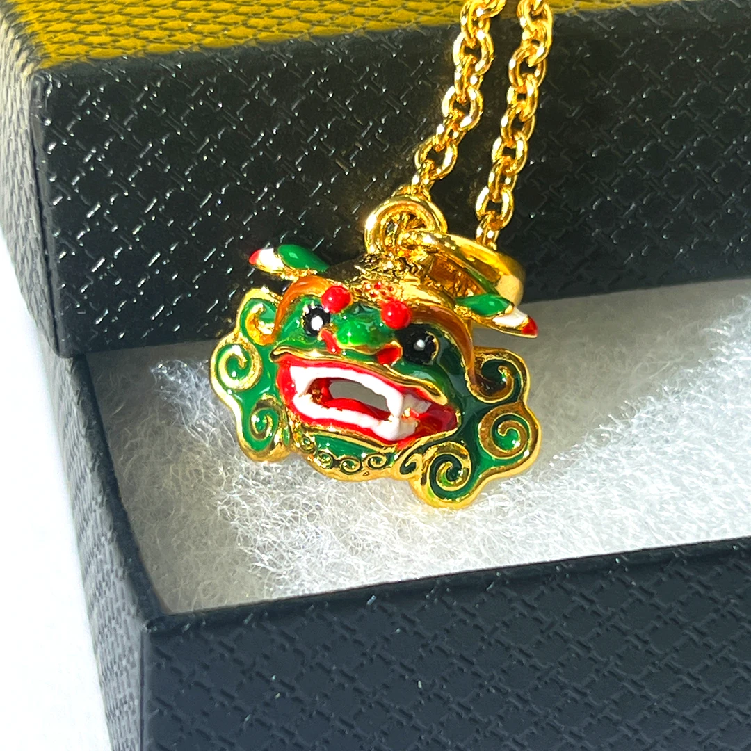 黄铜吊坠 狮貎原创手工2025爆款百搭时尚招财中国风吊坠项链