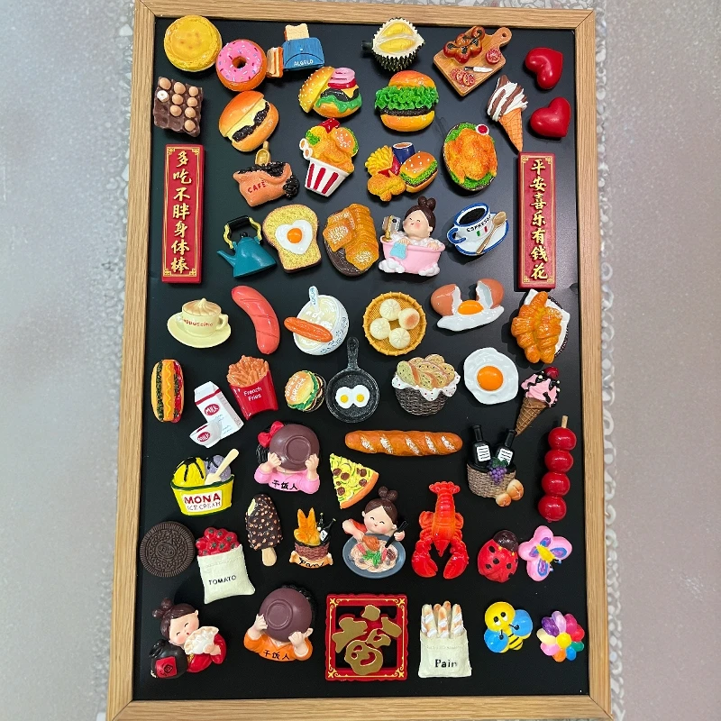 创意DIY石膏娃娃白模冰箱贴可爱涂色彩绘画食物涂鸦儿童DIY玩具