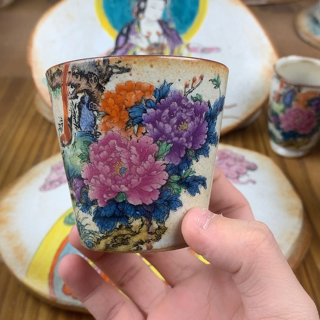 叶***子杯景德镇陶瓷手作