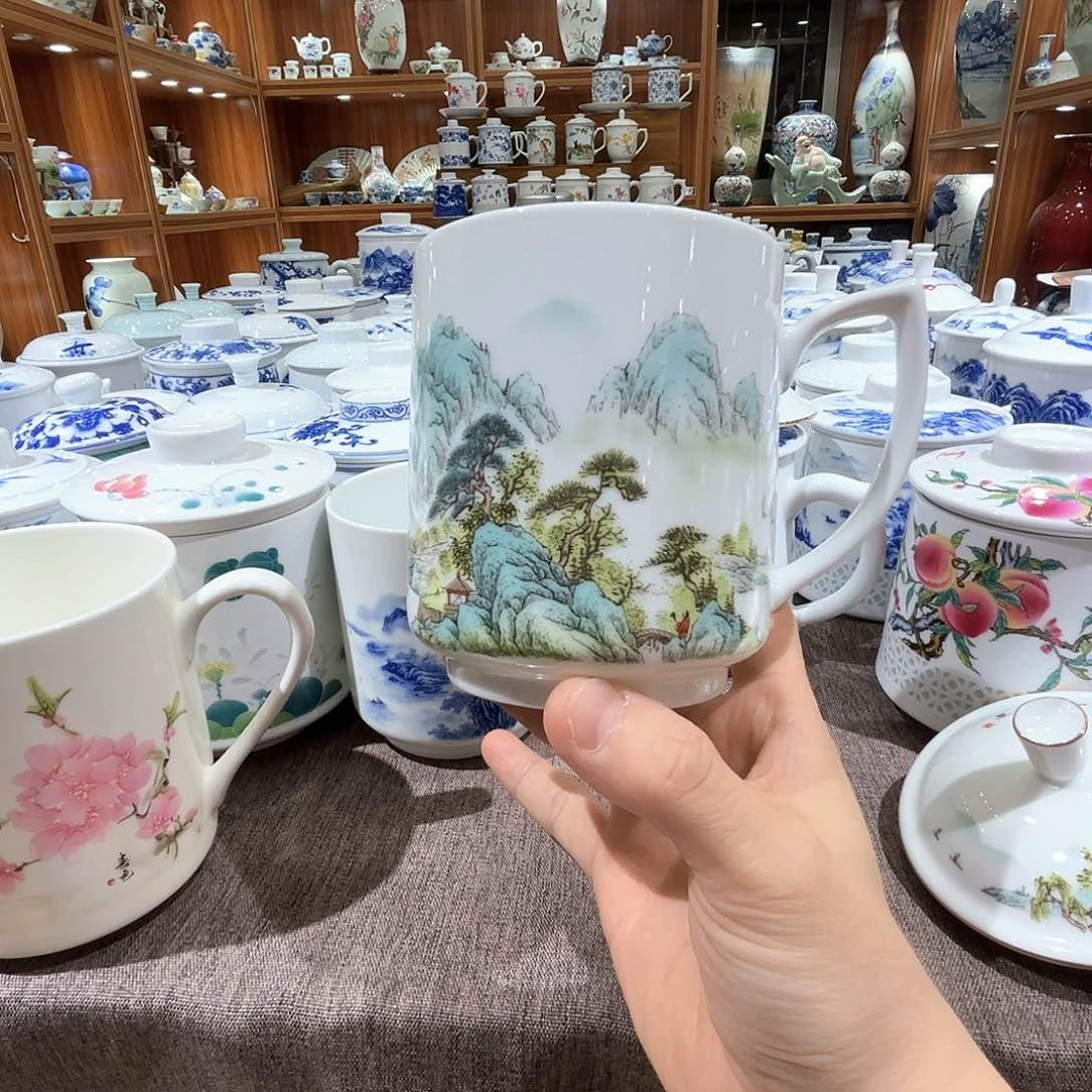 陶瓷无盖款雅*哈富春山居图