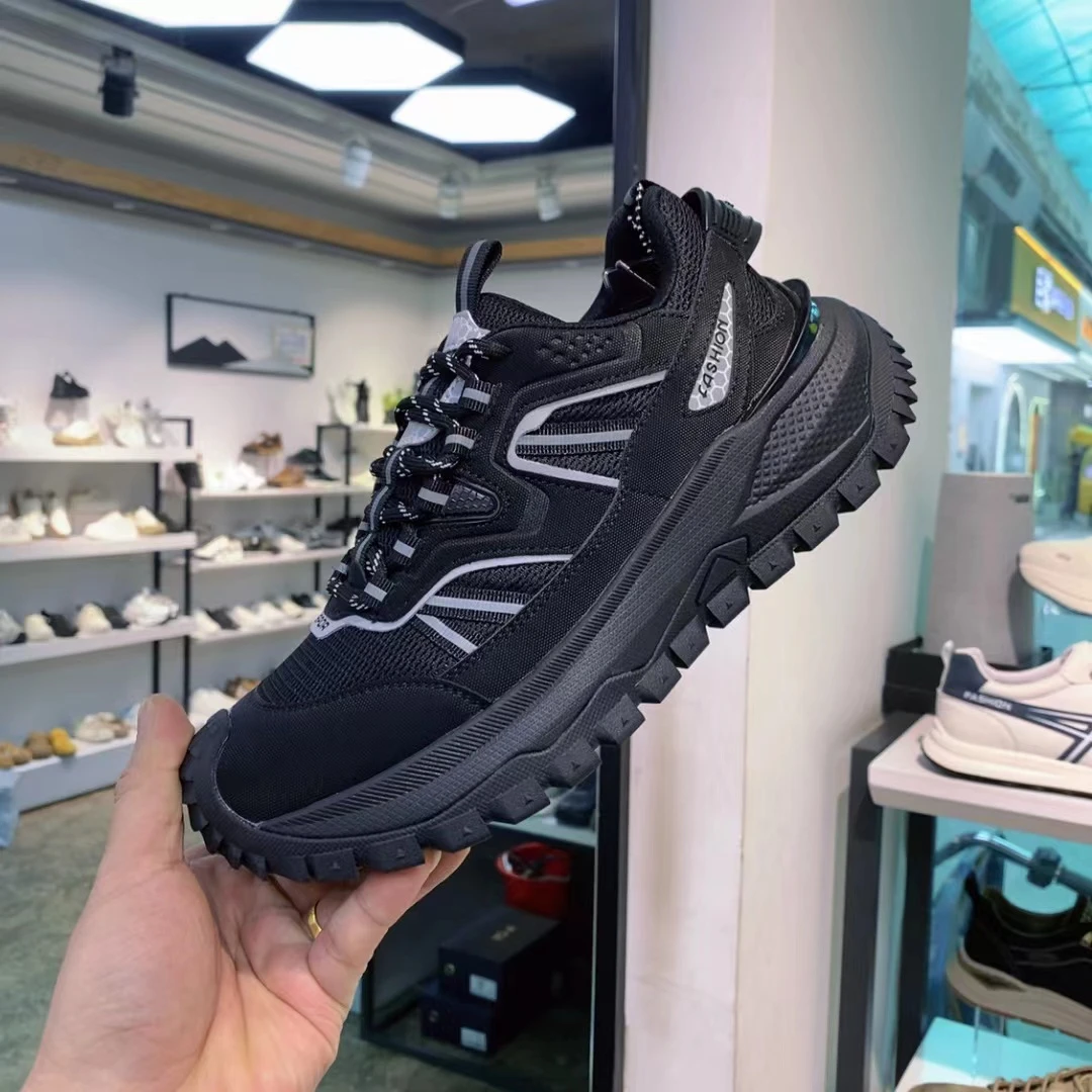 男鞋春夏新款老爹鞋厚底网面透气防滑增高轻便舒适时尚户外老爹鞋