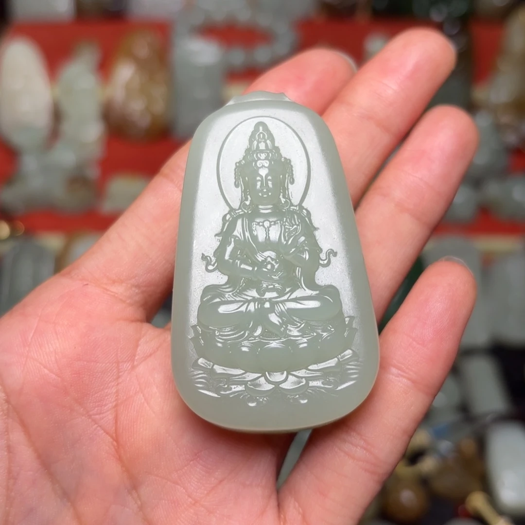 和田玉未镶嵌颈饰小*鸭