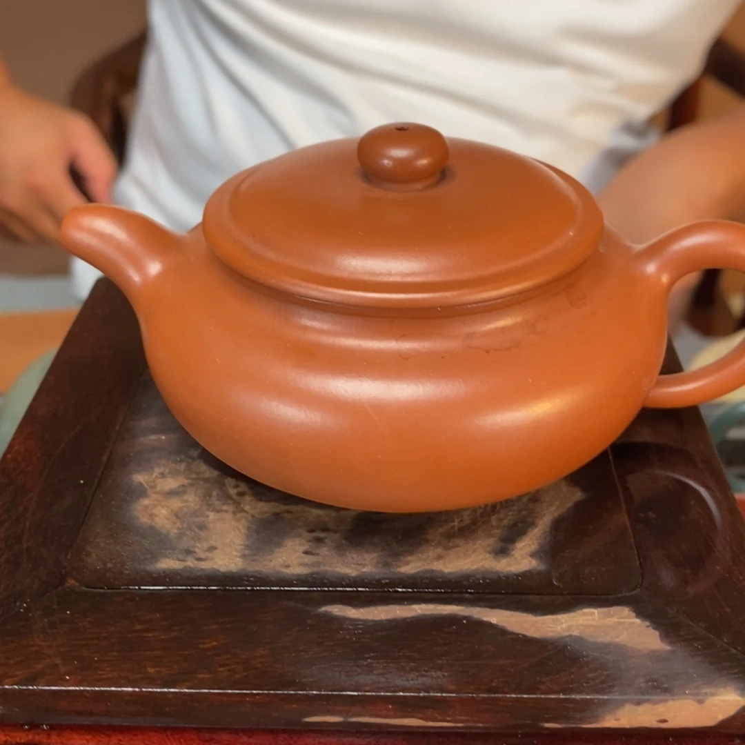 茶壶紫砂高端160cc生砂朱泥扁复