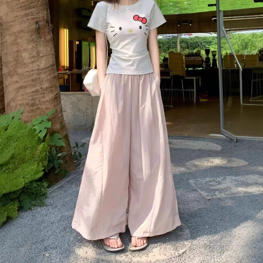 美式休闲灯笼气球裤女夏季薄款2025年新款宽松显瘦哪吒裤运动裤子