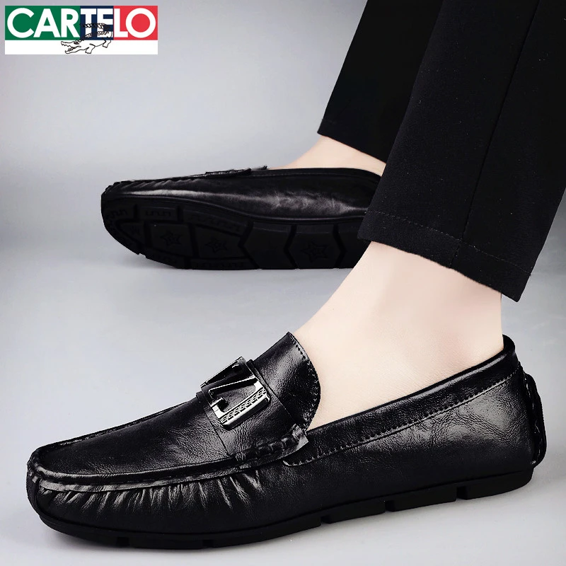 卡帝乐鳄鱼豆豆鞋男鞋秋季2025新款爆款轻奢软底休闲鞋子男士皮鞋