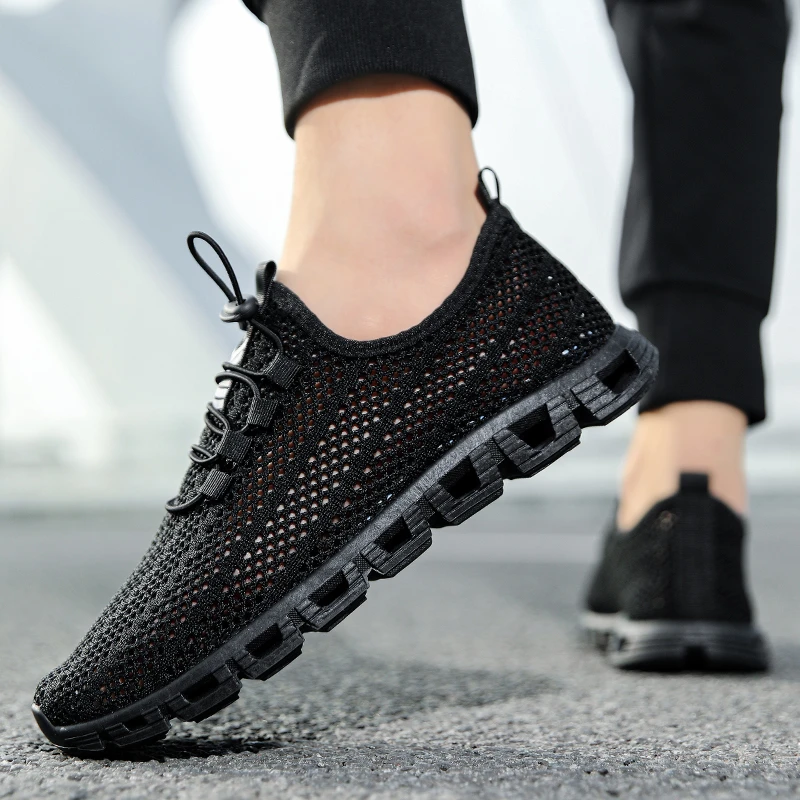 夏季飞织镂空网纱透气户外运动鞋防滑防臭不磨脚爆款男鞋