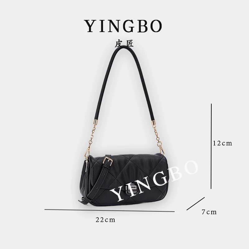 【英柏甄选】QYX-81539-黑色 然与纯小众设计感时尚单肩百搭女包