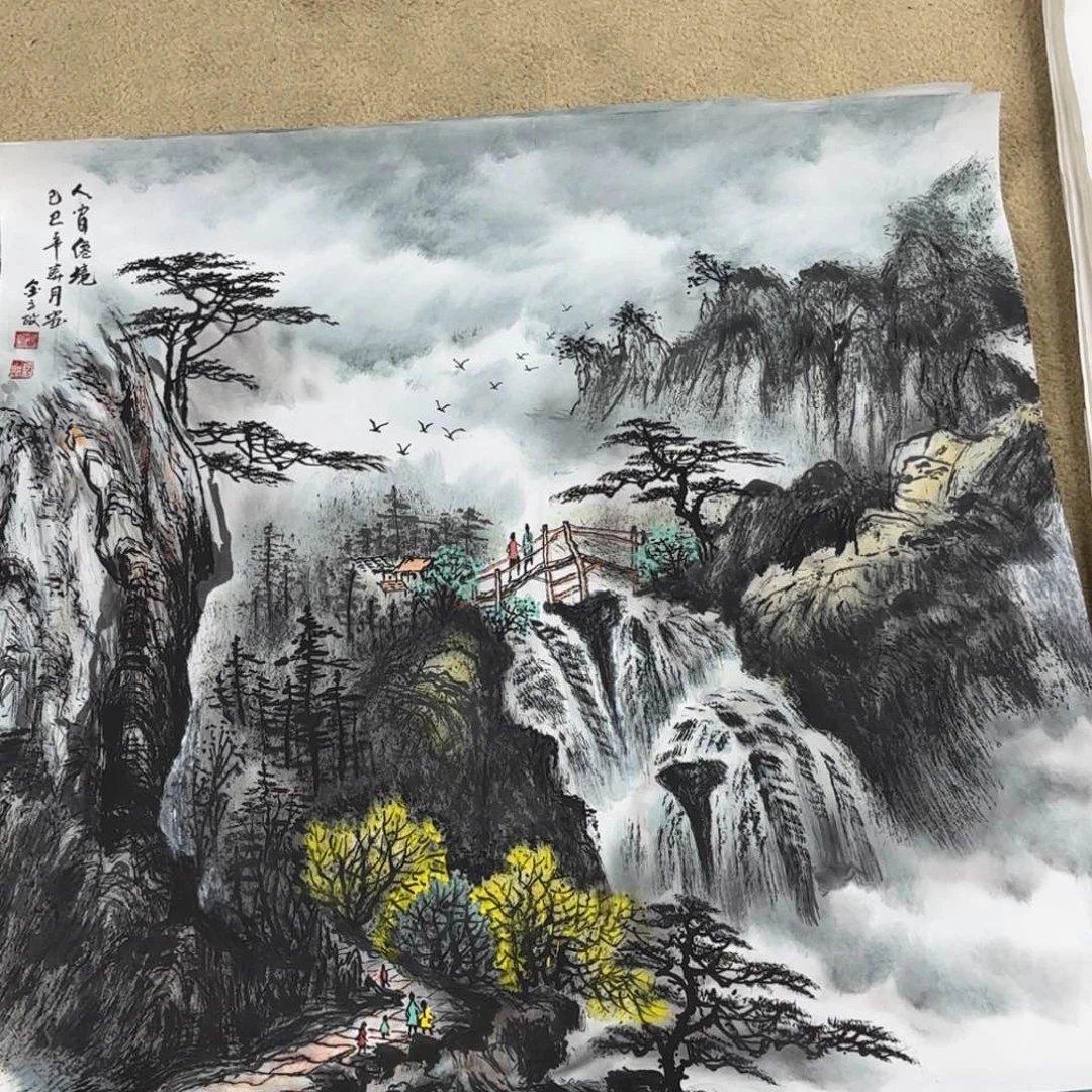 国画冷**声金云政绘画作品婉。