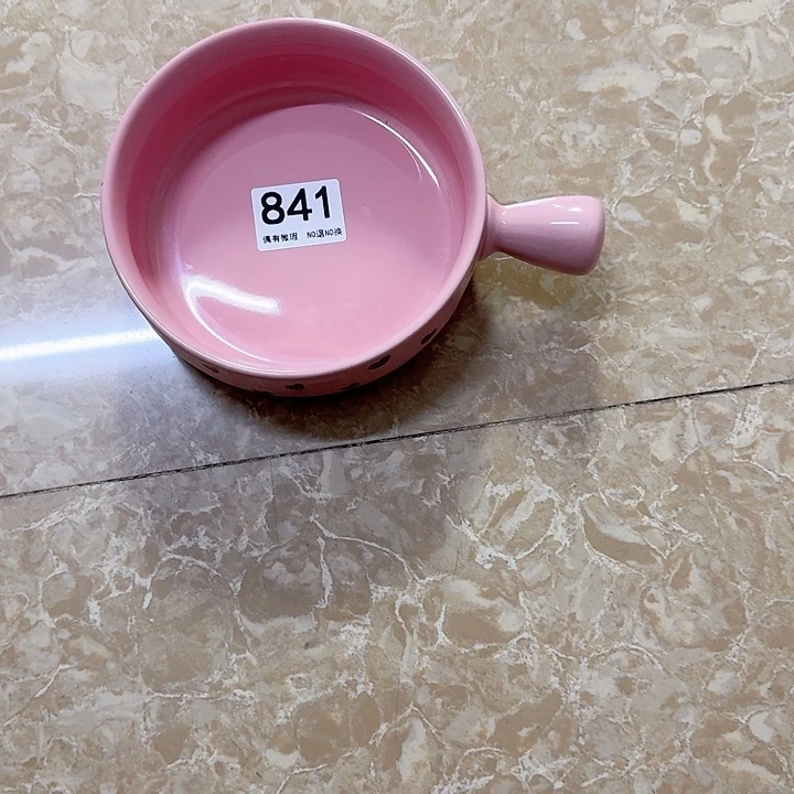 新骨瓷陶瓷碗841粉色爱心手把碗一个