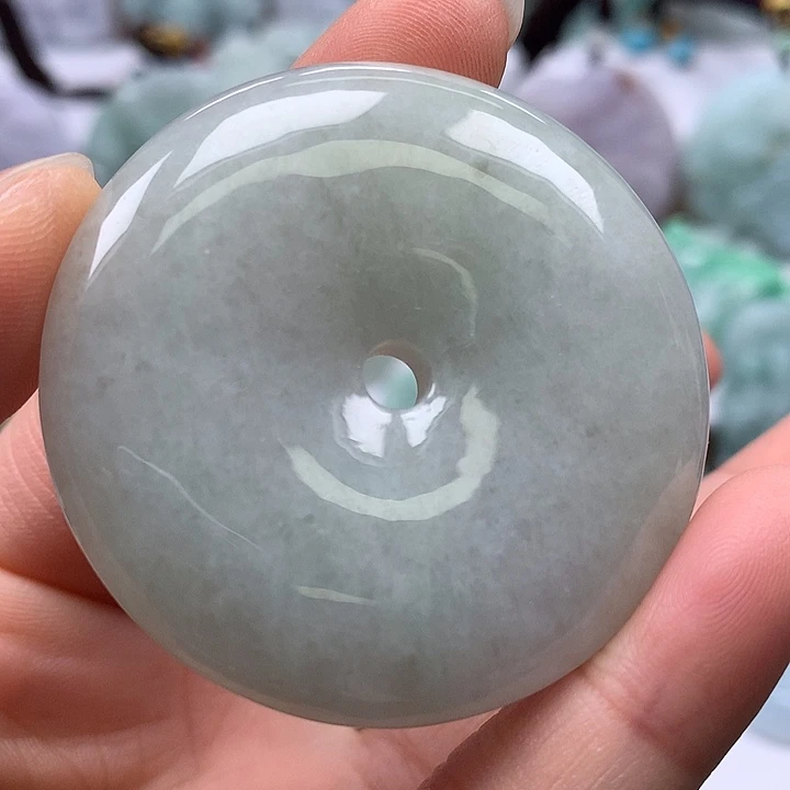 翡翠未镶嵌颈饰平安扣福利卡厚9.8