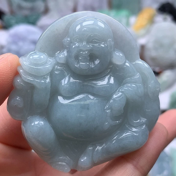 翡翠未镶嵌颈饰逍遥佛福利卡厚10+