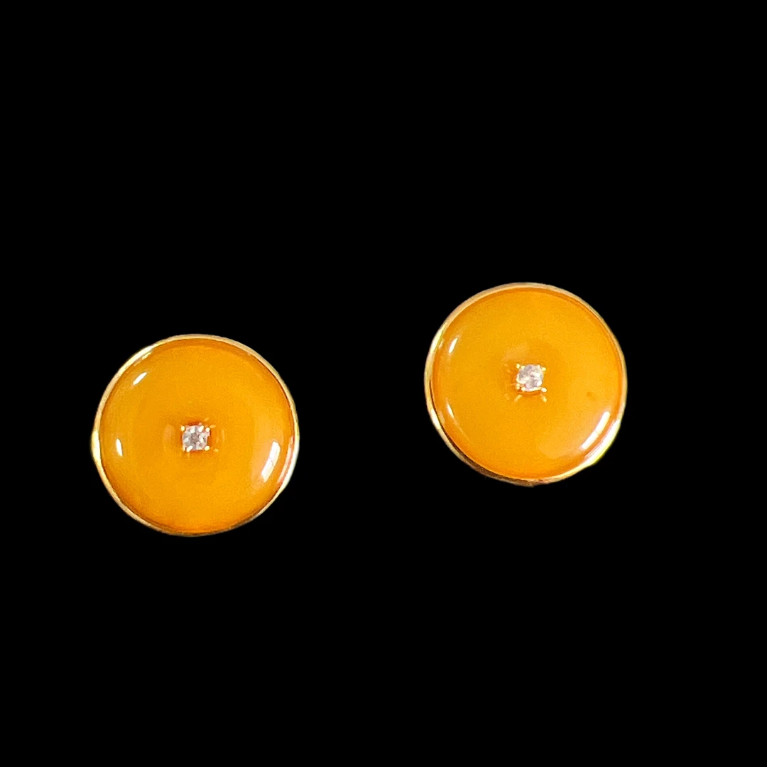 9935蜜蜡耳钉孤品