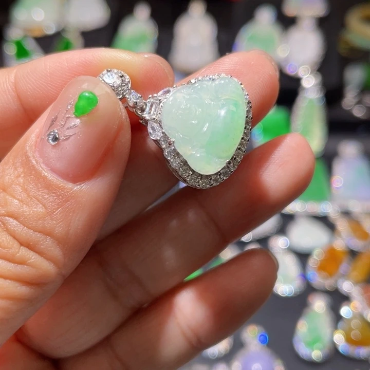 翡翠银S925镶嵌颈饰