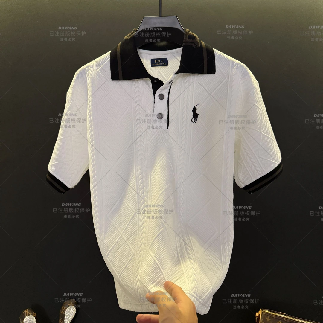 2025年夏季新款设计师POLO衫经典时尚休闲百搭翻领针织男士短袖
