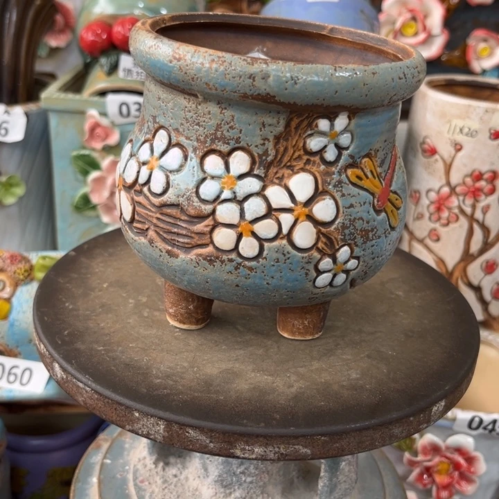 紫砂花盆粗陶材质多肉花盆