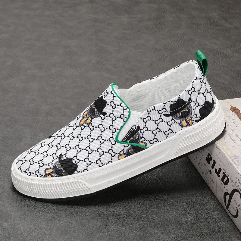 轻奢透气舒适四季帆布鞋男鞋热卖板鞋潮流百搭休闲一脚蹬懒人鞋