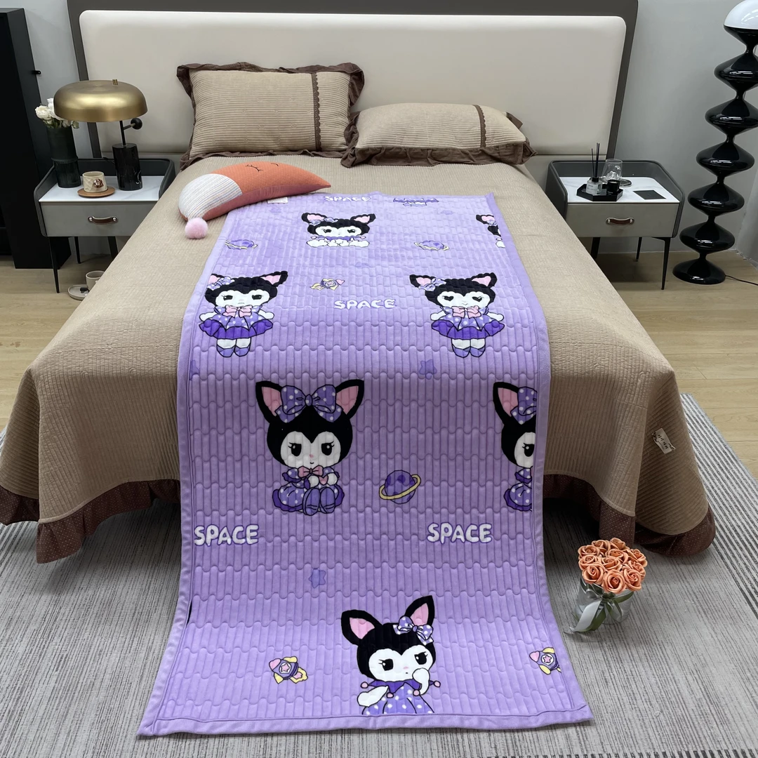 学生宿舍牛奶绒床盖单件沙发垫绒毯冬季防滑单人毛绒保暖双面夹棉