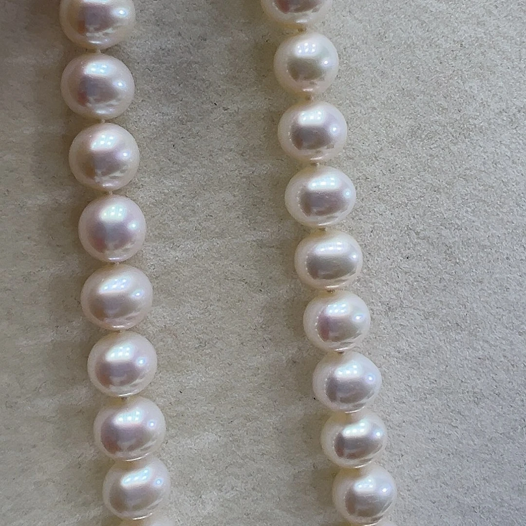 颈饰淡水珍珠银S925镶嵌➕9-10高品极光炫彩