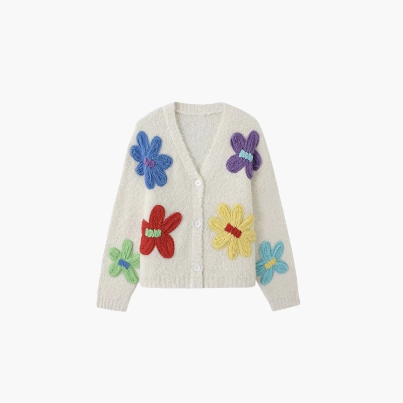 BAOFAHU-甜美绣花立体绣花针织开衫毛衣毛针织衫-9763