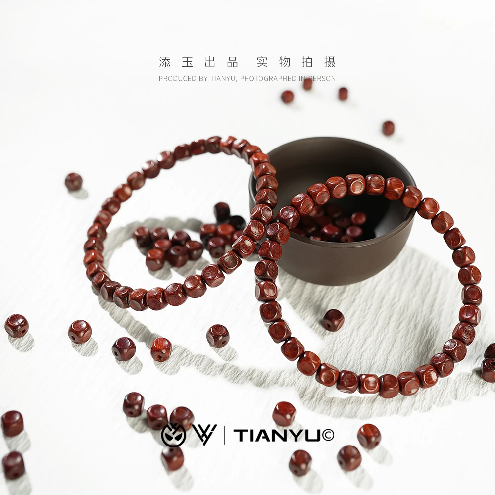 【TIANYU】印度原生态小叶紫檀凹面手工干磨方糖单圈ZT110