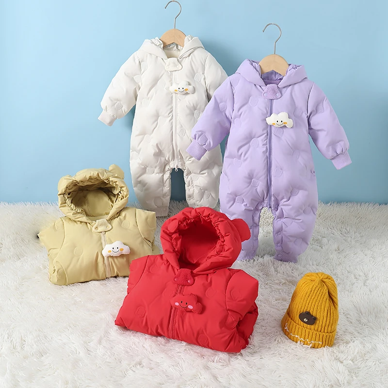 【商场同款】婴儿羽绒服连体衣宝宝2025秋冬装外出抱衣爬服新款加厚