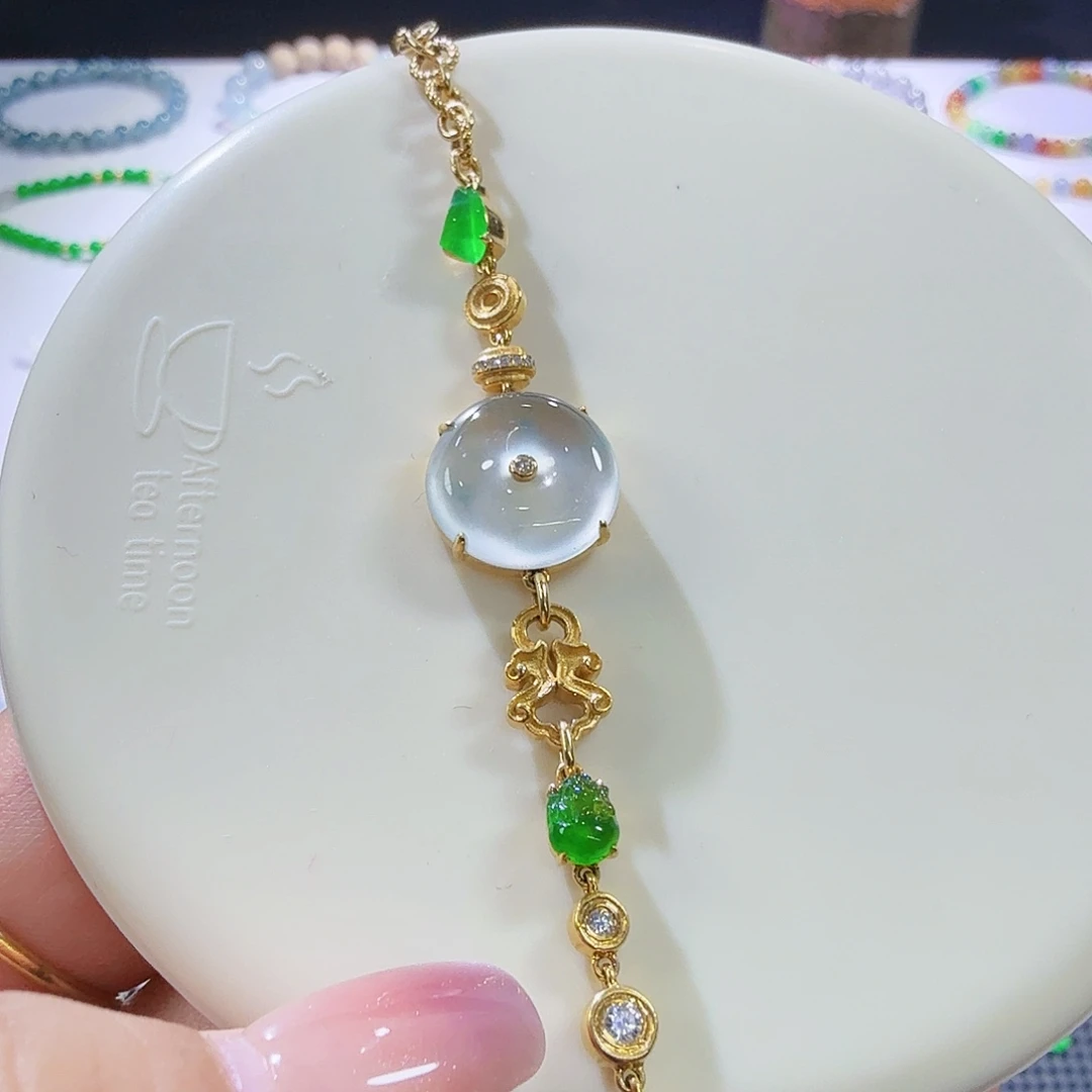 翡翠18K金镶嵌颈饰特特特特特特特特 力力力力力力力力 推