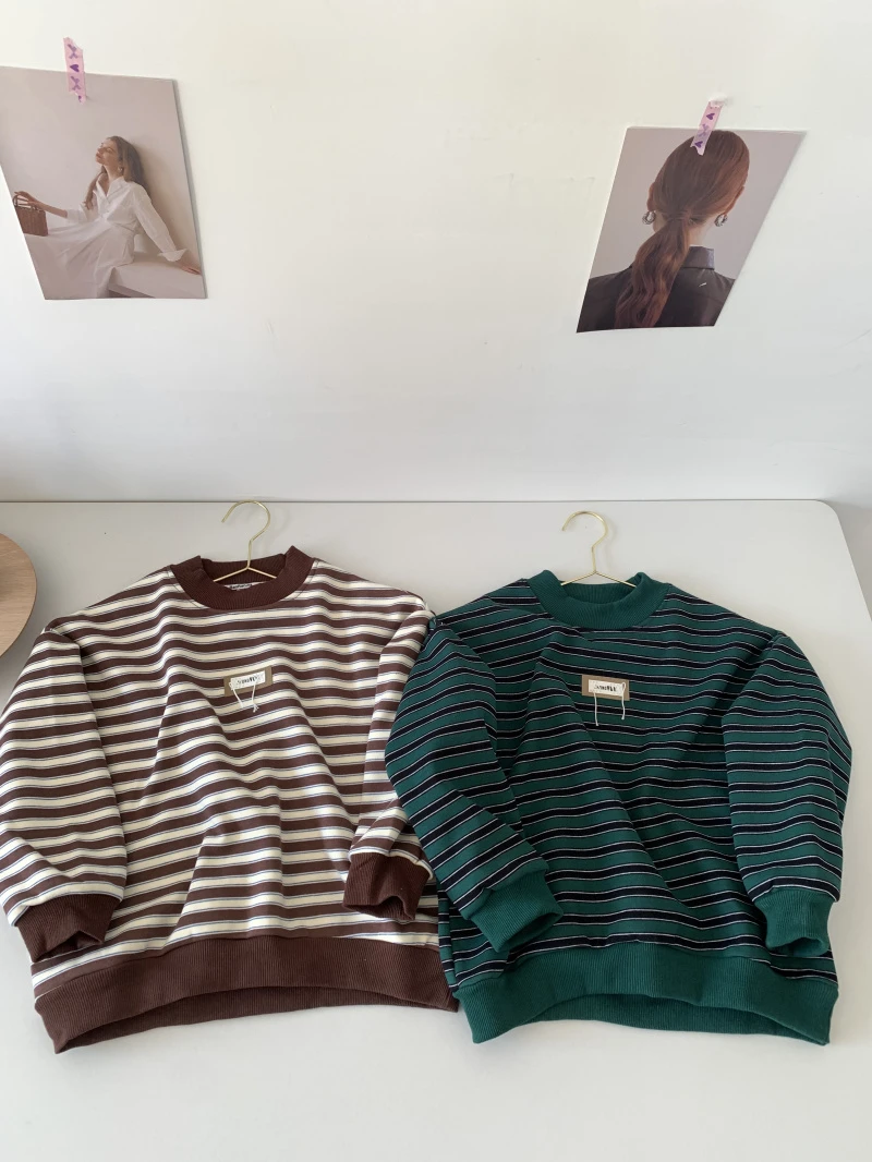 清9015儿童棕条纹卫衣 NO.退NO.换