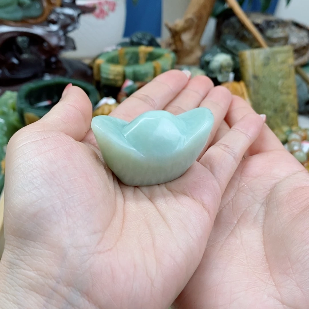 蛇纹石玉手把未镶嵌清*