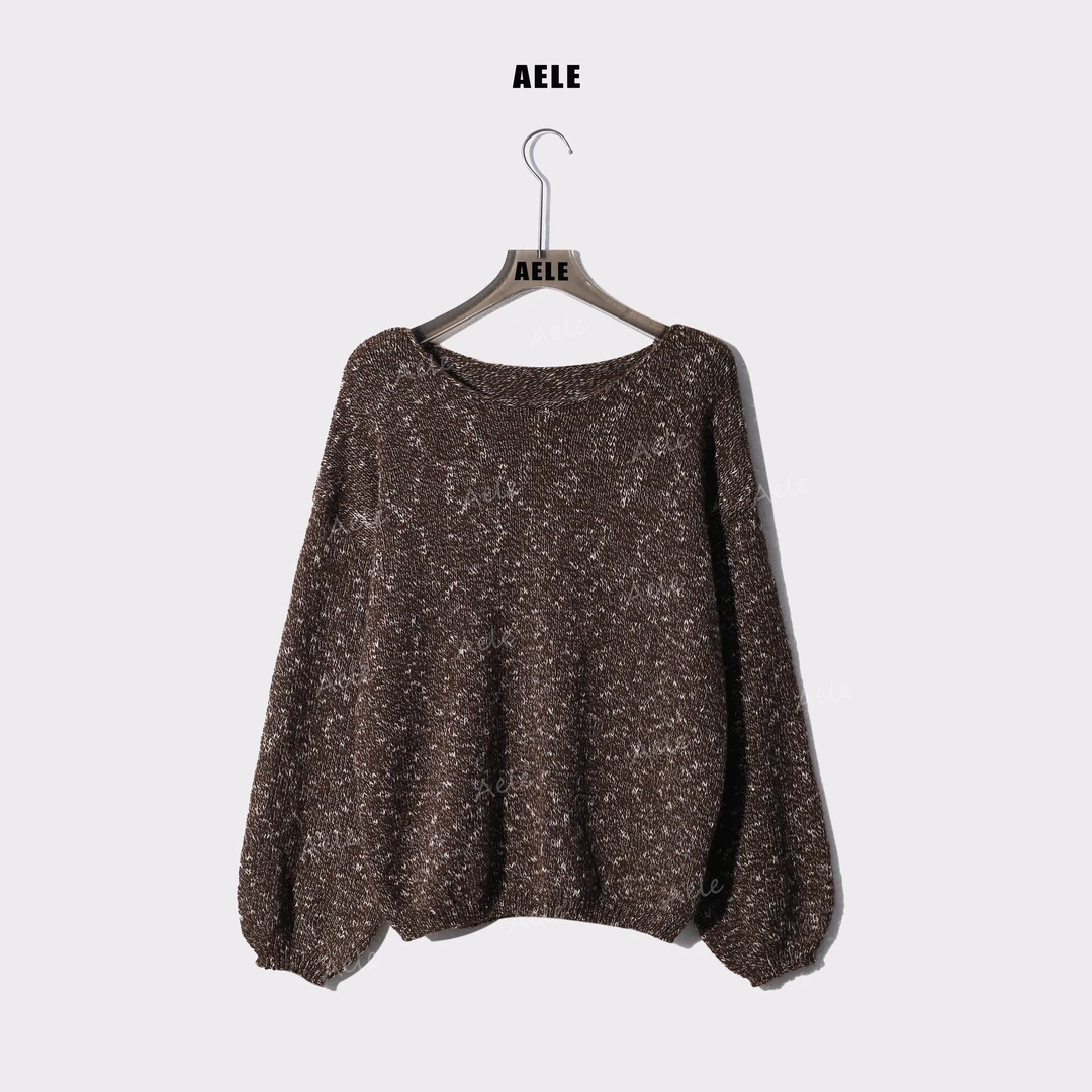 AELE【琥珀鎏金】亮片慵懒风套头圆领毛衣秋冬内搭上衣X853 2506 AD